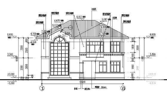 2层2-300b型别墅建筑结构CAD施工图纸 - 1