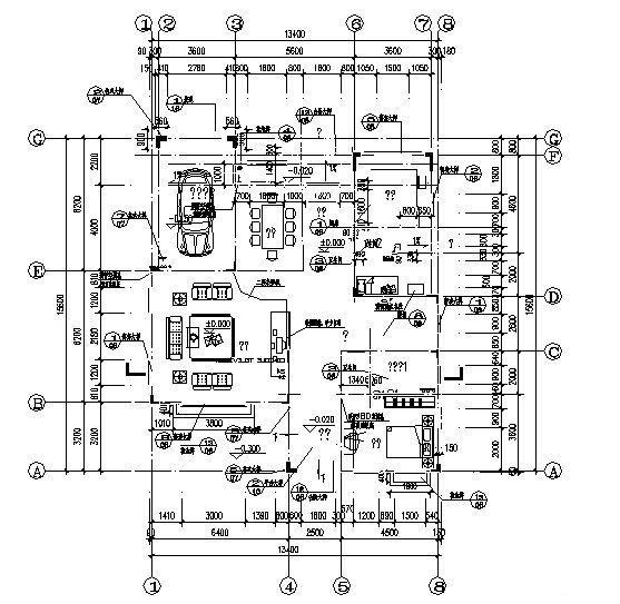 2层2-300b型别墅建筑结构CAD施工图纸 - 2