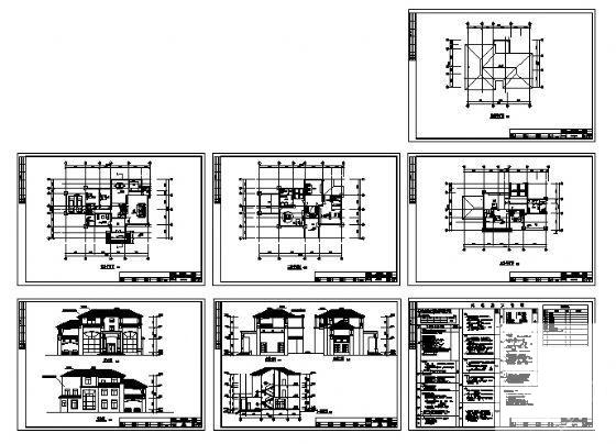 G型3层别墅建筑CAD图纸 - 1