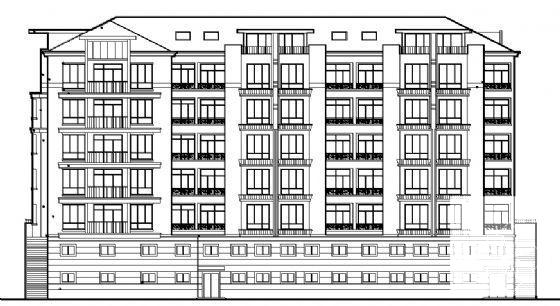 天海花园8层底商住宅楼建筑施工CAD图纸 - 1