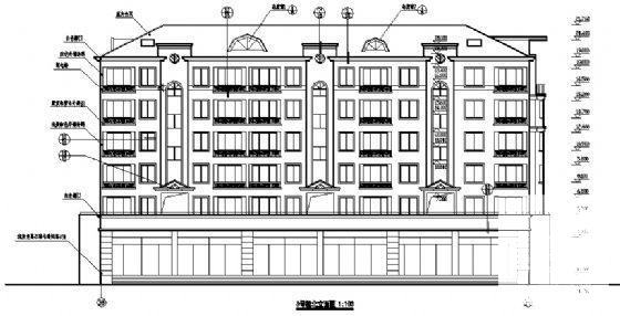 天海花园8层底商住宅楼建筑施工CAD图纸 - 3