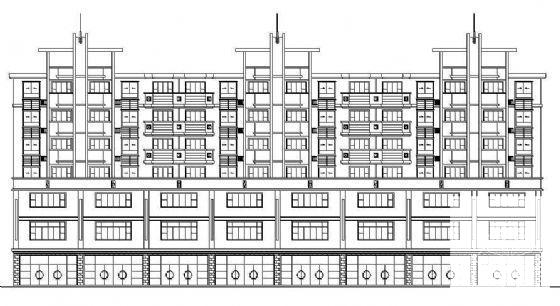 7层框架结构商住楼建筑施工CAD图纸 - 1