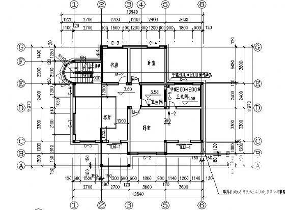 3层大通别墅建筑方案设计CAD图纸 - 1