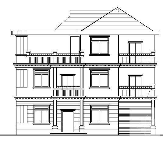 3层大通别墅建筑方案设计CAD图纸 - 3