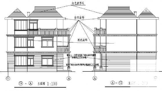 3层大通别墅建筑方案设计CAD图纸 - 4