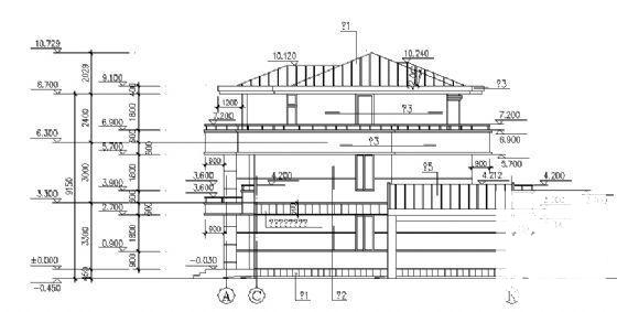 3层别墅建筑CAD施工图纸 - 2