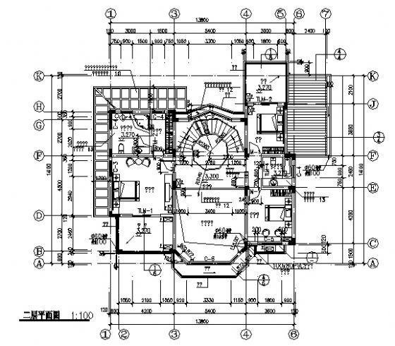 3层别墅建筑CAD施工图纸 - 3