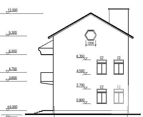 砖混结构2层别墅建筑CAD施工图纸 - 3
