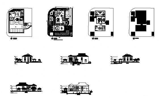 2层豪华别墅建筑方案设计CAD图纸 - 4