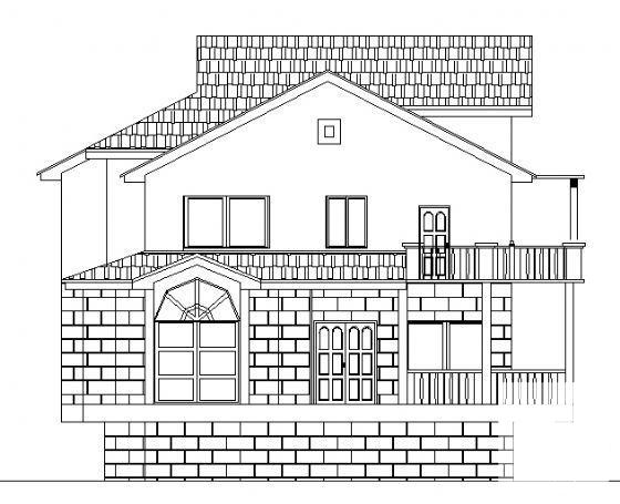 2层小型别墅建筑CAD图纸 - 1