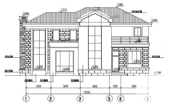 2层别墅D户型建筑CAD施工图纸 - 1