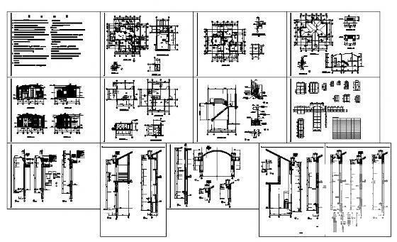 2层别墅D户型建筑CAD施工图纸 - 2