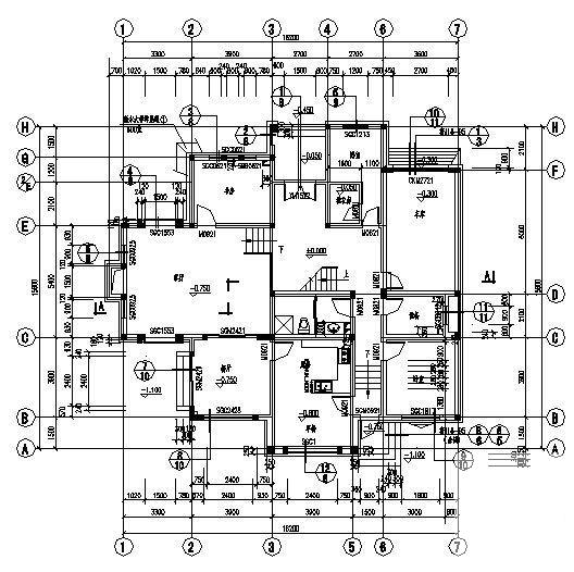 2层别墅D户型建筑CAD施工图纸 - 4