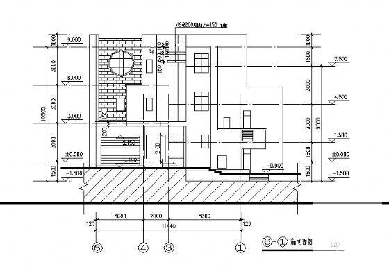 姆岭别墅园C型3层别墅建筑CAD施工图纸 - 1