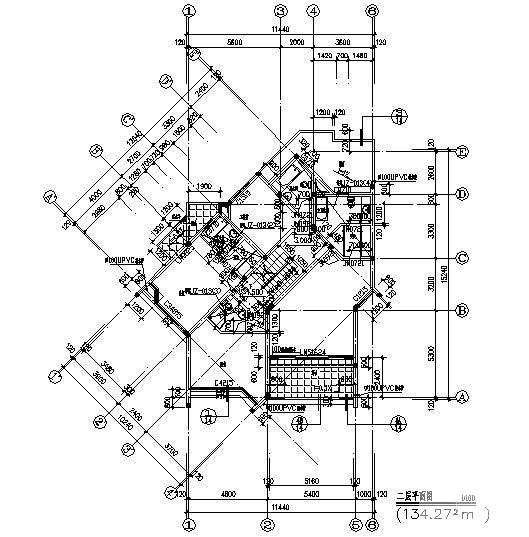 姆岭别墅园C型3层别墅建筑CAD施工图纸 - 3