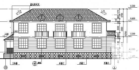 小岛度假区2层别墅建筑方案设计CAD图纸 - 2