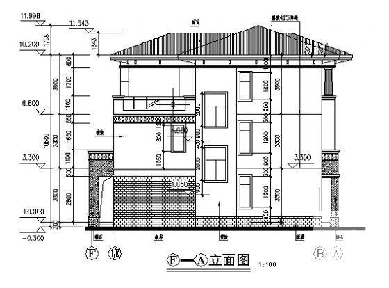 水岸豪宝石A型3层别墅CAD施工图纸 - 1