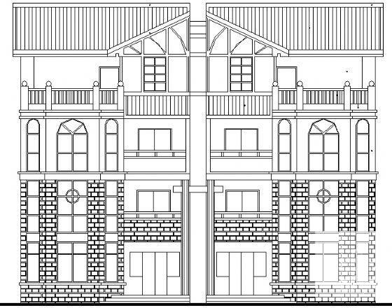 4层双联排别墅建筑CAD图纸 - 2