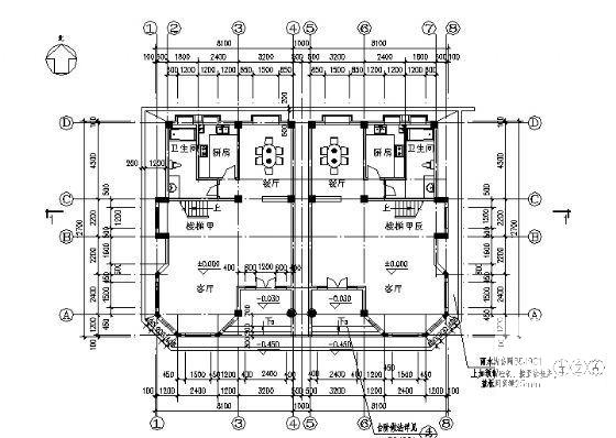 4层双联排别墅建筑CAD图纸 - 4