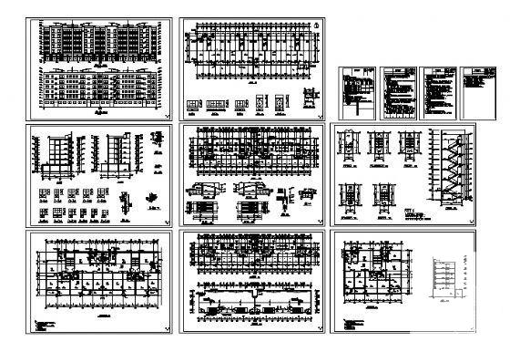 6层商住楼建筑施工CAD图纸 - 1