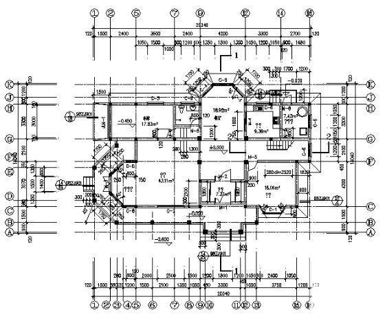 小型2层别墅建筑CAD施工图纸 - 1