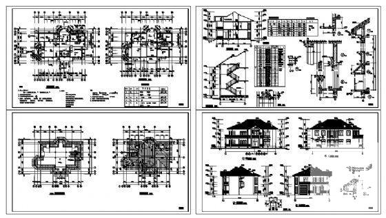 小型2层别墅建筑CAD施工图纸 - 3