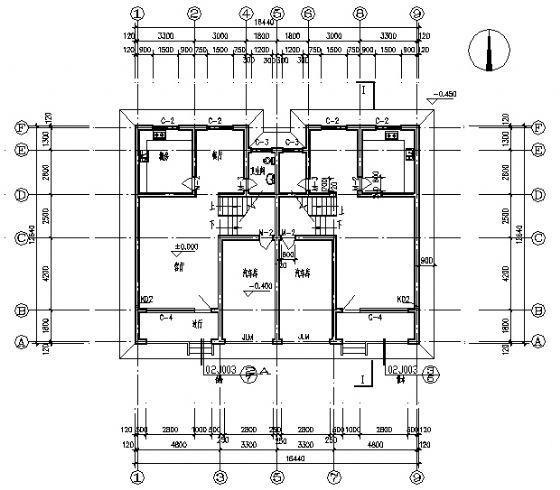 小型3层别墅建筑CAD施工图纸 - 3