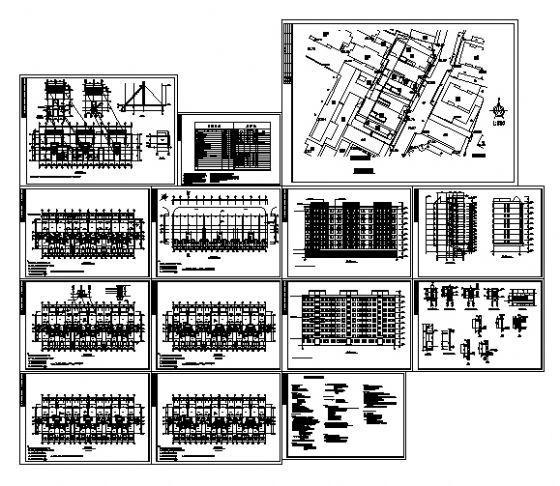 嘉乐云峰阁7层住宅楼建筑施工CAD图纸（框剪结构） - 3