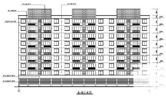 嘉乐云峰阁7层住宅楼建筑施工CAD图纸（框剪结构） - 4