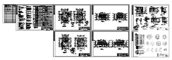 3层别墅建筑方案设计CAD施工图纸（砌体结构） - 2