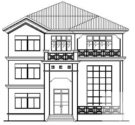 景湖花园3层别墅建筑方案设计CAD施工图纸 - 3