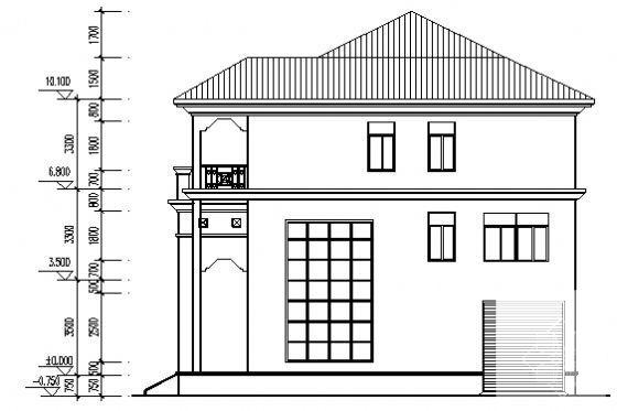 景湖花园3层别墅建筑方案设计CAD施工图纸 - 4
