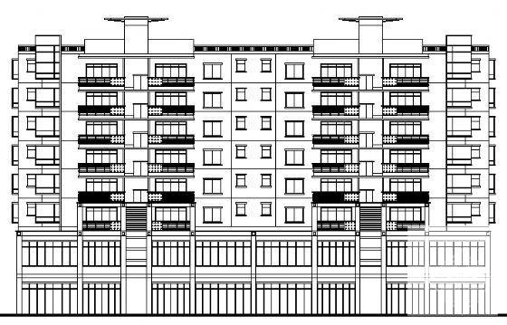 火车站广场8层沿街住宅楼建筑方案设计CAD图纸 - 1