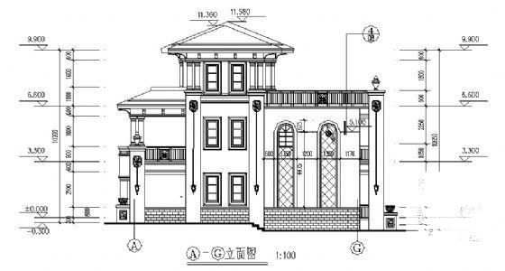 3层别墅建筑CAD图纸 - 3