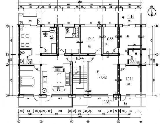 6层商住楼建筑CAD施工图纸 - 2