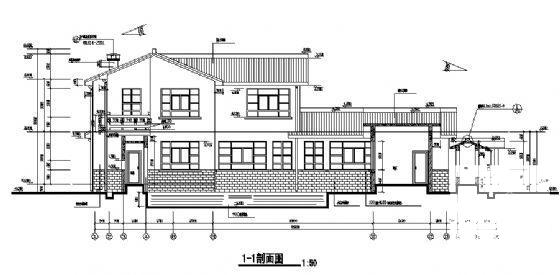 2层国内式古典别墅CAD施工图纸（混合结构） - 2