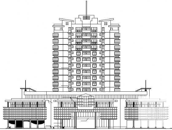 15层商住楼建筑CAD施工图纸 - 1