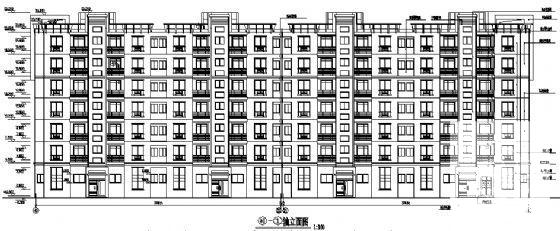 7层底商住宅楼建筑施工CAD图纸 - 1