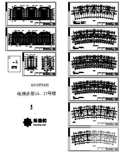 简单7层建筑CAD施工图纸 - 1