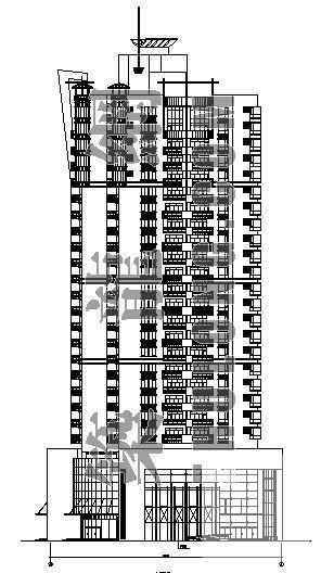 25层商住楼建筑CAD施工图纸 - 4