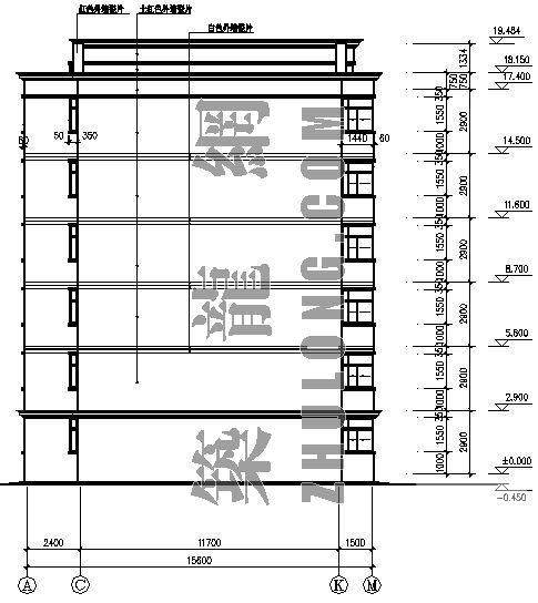简单6层住宅楼建筑CAD施工图纸 - 3
