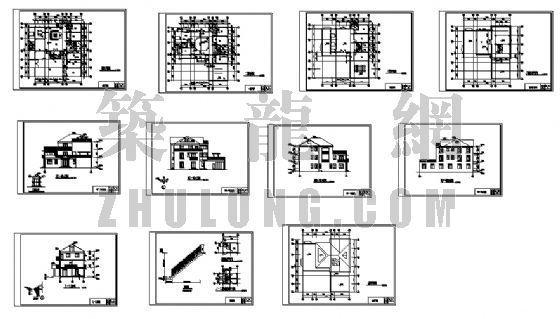 精美3层别墅建筑CAD施工图纸 - 3