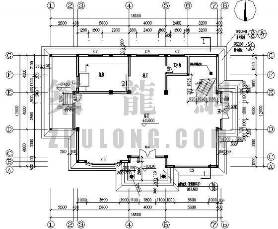 3层别墅的建筑CAD施工图纸 - 1