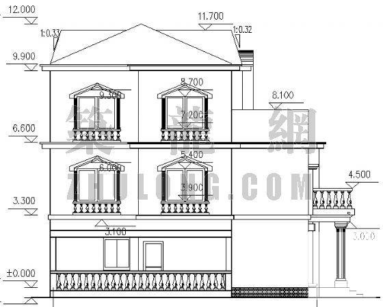 3层别墅的建筑CAD施工图纸 - 4