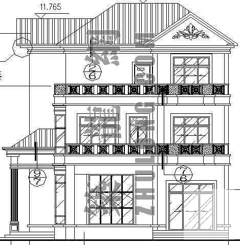 3层别墅建筑CAD施工图纸 - 2
