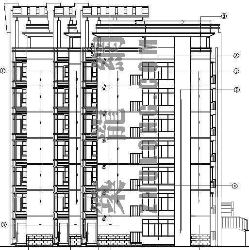 坡地多层住宅楼建筑施工CAD图纸 - 2