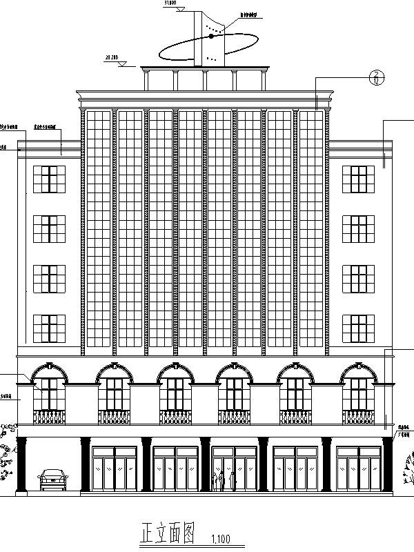 新华书店现代多层商务办公建筑设计CAD施工图纸 - 2