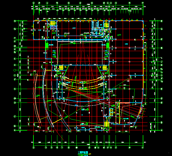 5层影剧院建筑施工图(CAD图纸齐全、框架剪力墙结构） - 3