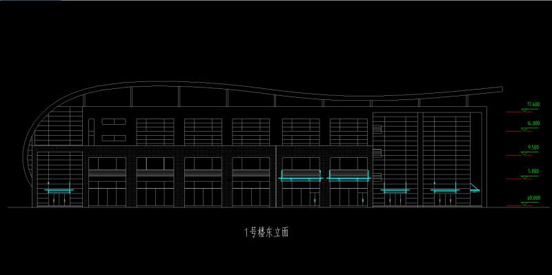 框架结构办公综合楼建筑设计方案及效果CAD施工图纸 - 2