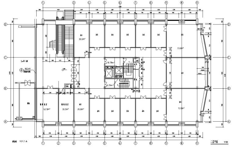 12层商业办公综合楼建筑设计（方案CAD施工图纸） - 2